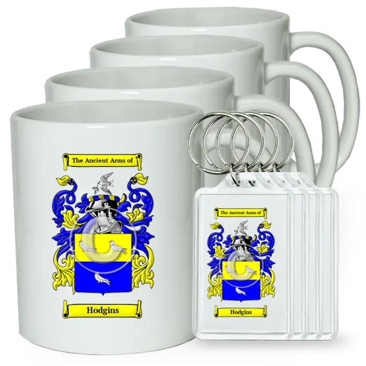 Hodgins Set of 4 Coffee Mugs and Keychains