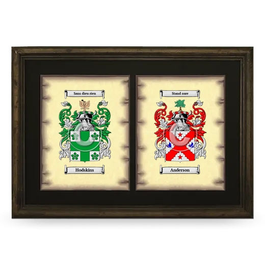 Double Coat of Arms Framed - Brown