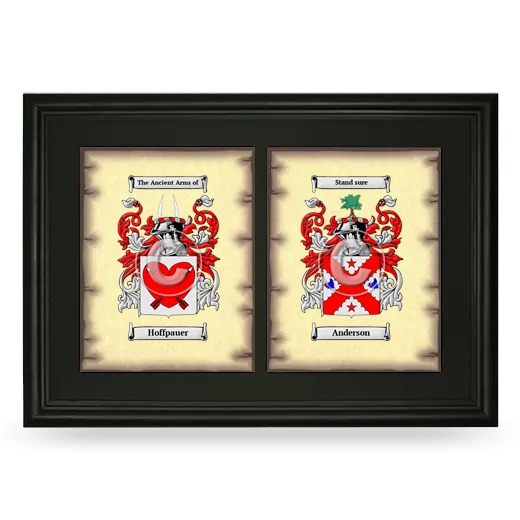 Double Coat of Arms Framed - Black