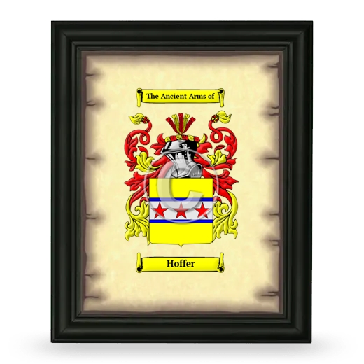 Hoffer Coat of Arms Framed - Black