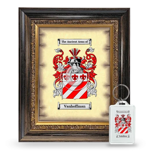 Vanhoffman Framed Coat of Arms and Keychain - Heirloom