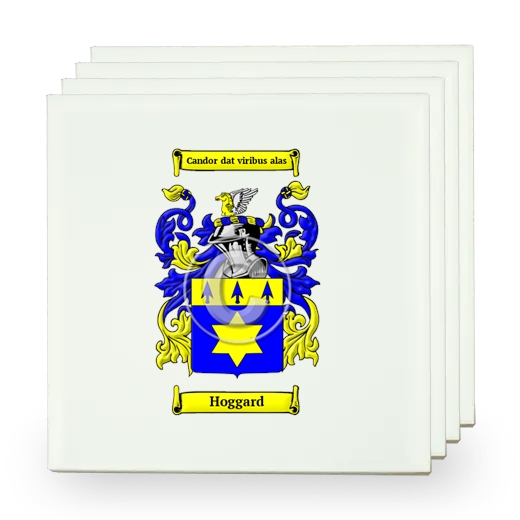 Hoggard Set of Four Small Tiles with Coat of Arms