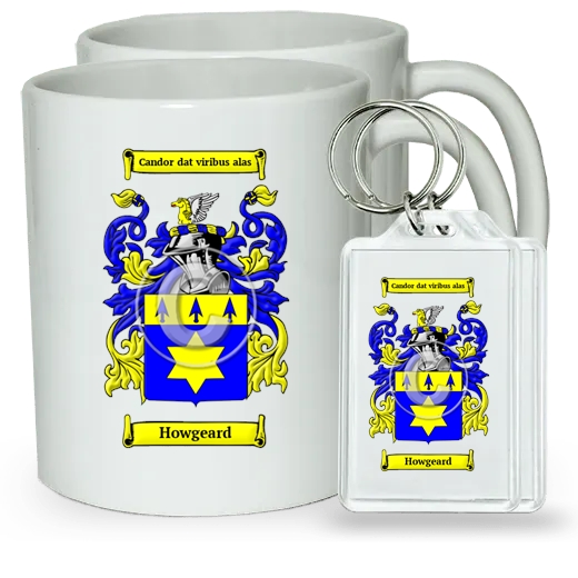 Howgeard Pair of Coffee Mugs and Pair of Keychains