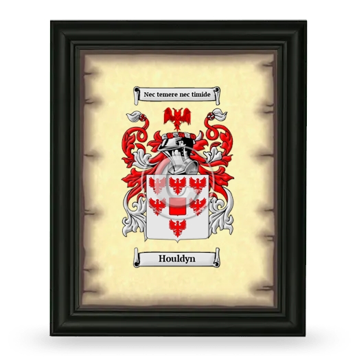 Houldyn Coat of Arms Framed - Black