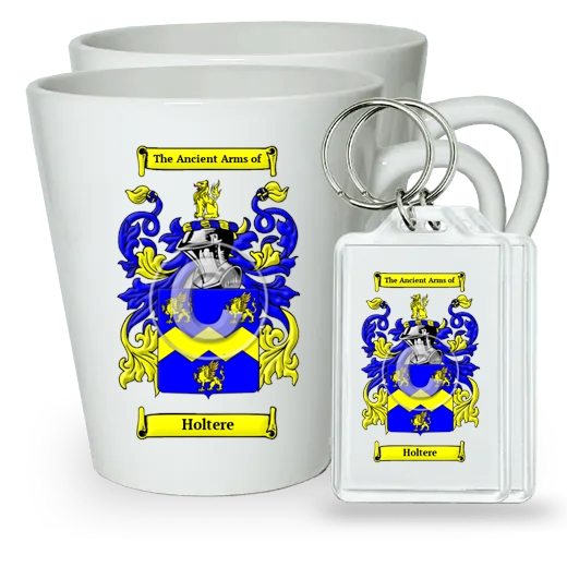 Holtere Pair of Latte Mugs and Pair of Keychains