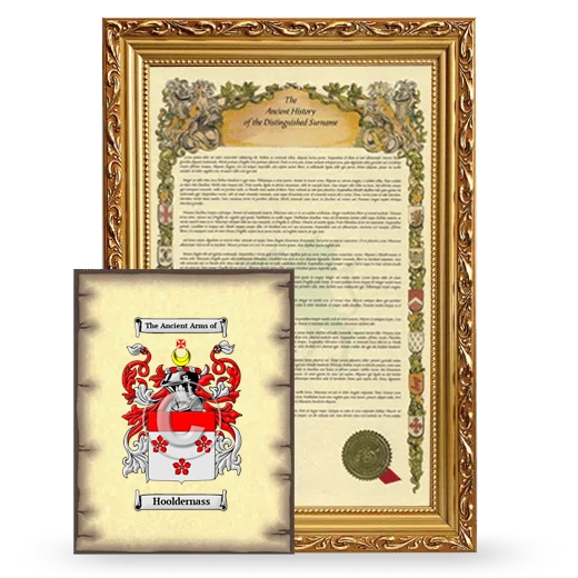 Hooldernass Framed History and Coat of Arms Print - Gold