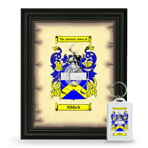 Hildyck Framed Coat of Arms and Keychain - Black