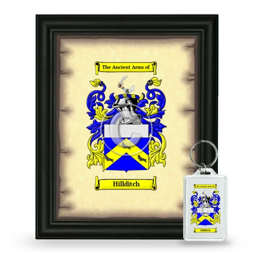 Hillditch Framed Coat of Arms and Keychain - Black