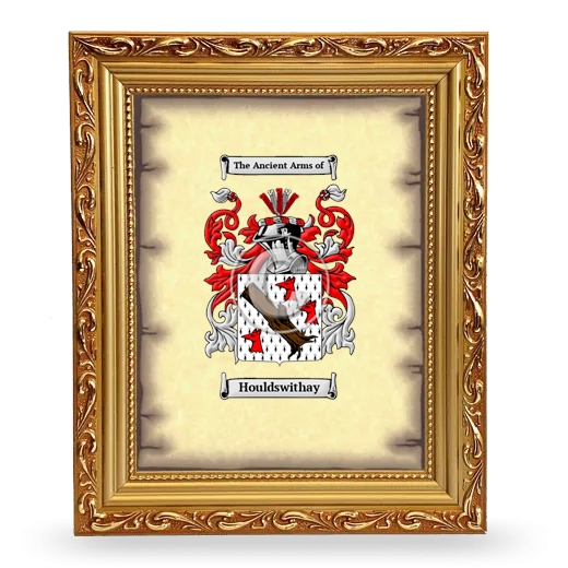 Houldswithay Coat of Arms Framed - Gold