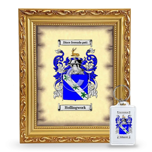 Hollingwork Framed Coat of Arms and Keychain - Gold