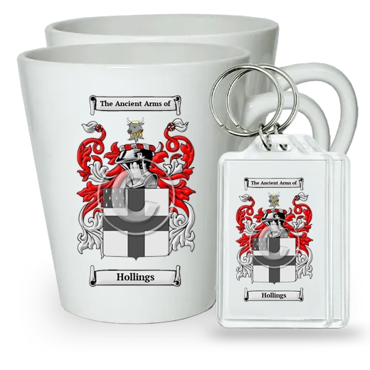 Hollings Pair of Latte Mugs and Pair of Keychains