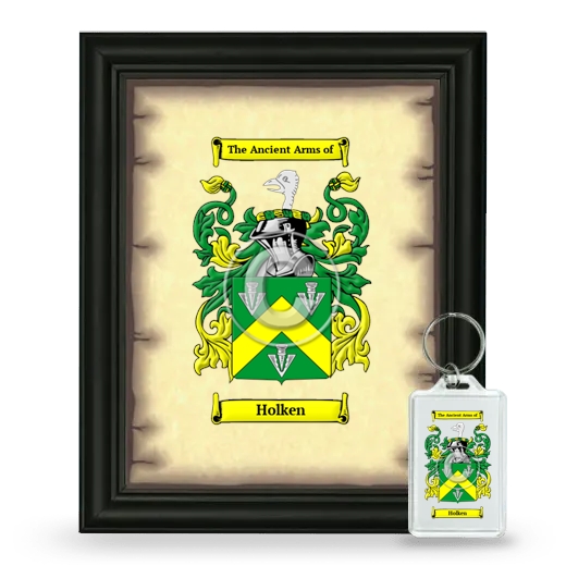 Holken Framed Coat of Arms and Keychain - Black