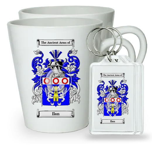 Ilan Pair of Latte Mugs and Pair of Keychains