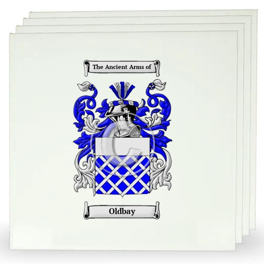 Oldbay Set of Four Large Tiles with Coat of Arms