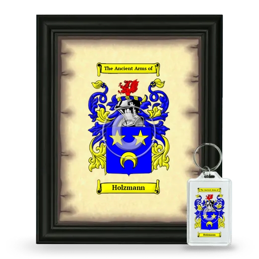 Holzmann Framed Coat of Arms and Keychain - Black