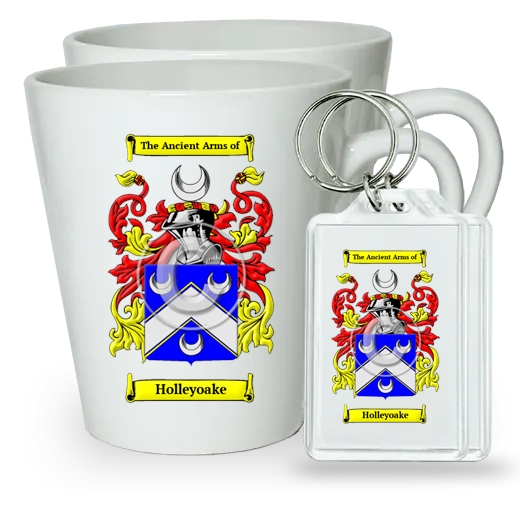 Holleyoake Pair of Latte Mugs and Pair of Keychains