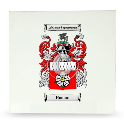 Homan Large Ceramic Tile with Coat of Arms