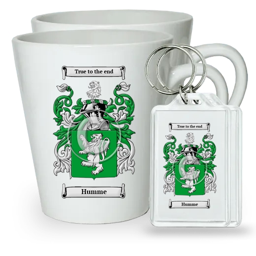 Humme Pair of Latte Mugs and Pair of Keychains