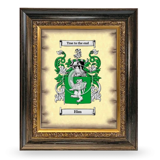 Him Coat of Arms Framed - Heirloom