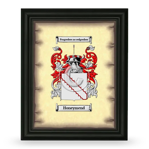 Honeymend Coat of Arms Framed - Black