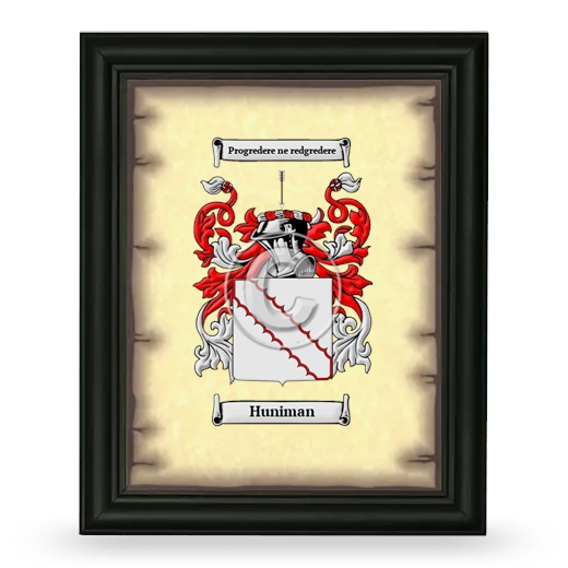 Huniman Coat of Arms Framed - Black