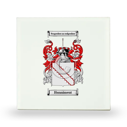 Hunniment Small Ceramic Tile with Coat of Arms