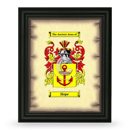 Hope Coat of Arms Framed - Black