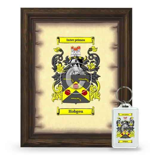 Hobgen Framed Coat of Arms and Keychain - Brown