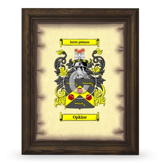 Opkine Coat of Arms Framed - Brown