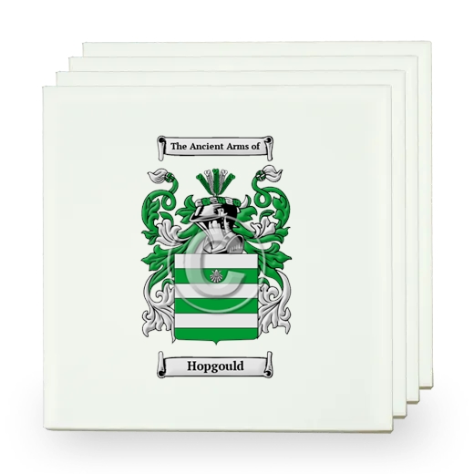 Hopgould Set of Four Small Tiles with Coat of Arms