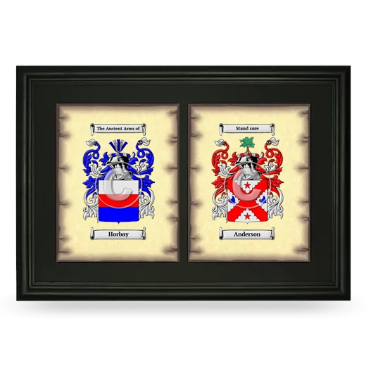 Double Coat of Arms Framed - Black