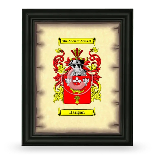 Harigan Coat of Arms Framed - Black