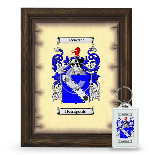 Hornigould Framed Coat of Arms and Keychain - Brown