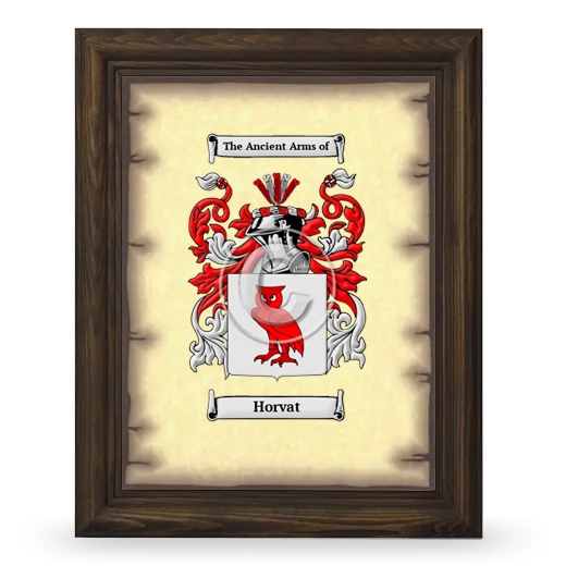 Horvat Coat of Arms Framed - Brown