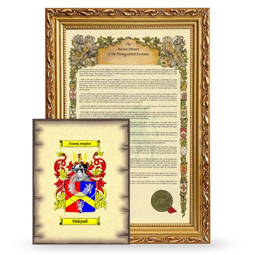 Oskynd Framed History and Coat of Arms Print - Gold