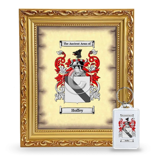 Hoffey Framed Coat of Arms and Keychain - Gold