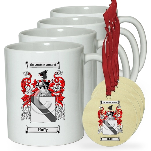 Huffy Set of 4 Classic Mugs and Ornaments