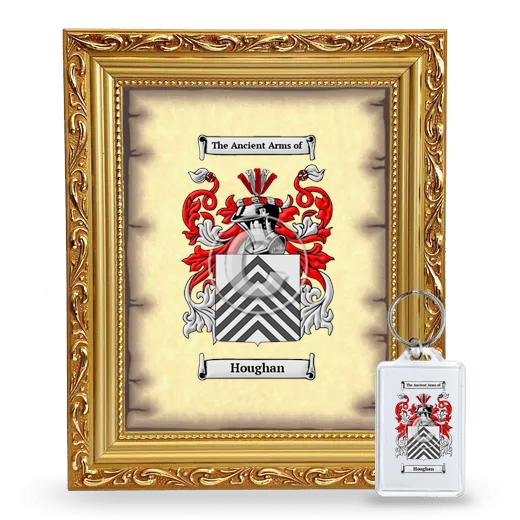 Houghan Framed Coat of Arms and Keychain - Gold