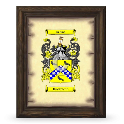 Huestomb Coat of Arms Framed - Brown