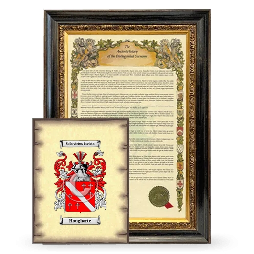 Hougharte Framed History and Coat of Arms Print - Heirloom