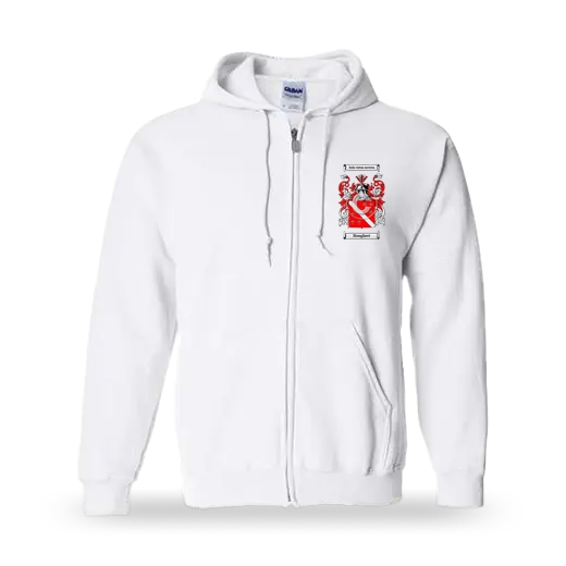 Houghert Unisex Coat of Arms Zip Sweatshirt - White