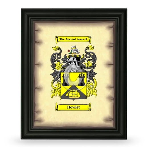 Howlet Coat of Arms Framed - Black