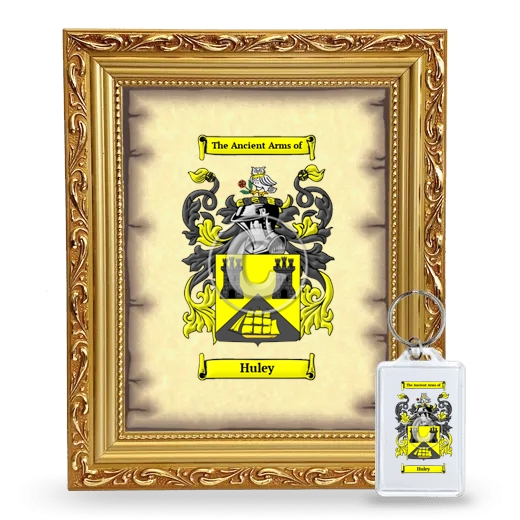 Huley Framed Coat of Arms and Keychain - Gold