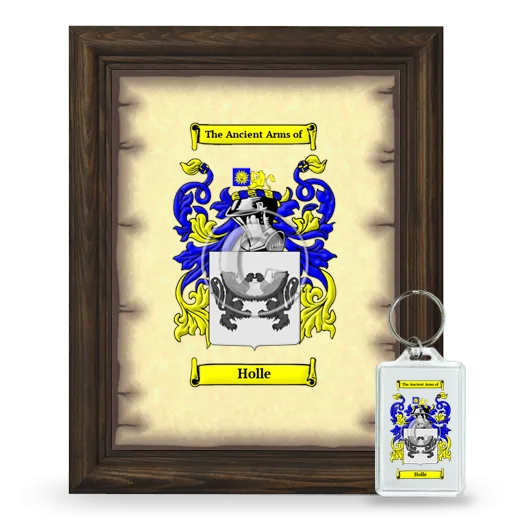 Holle Framed Coat of Arms and Keychain - Brown