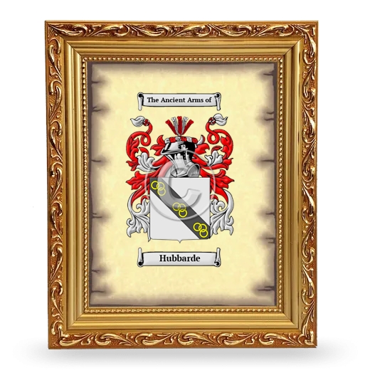 Hubbarde Coat of Arms Framed - Gold