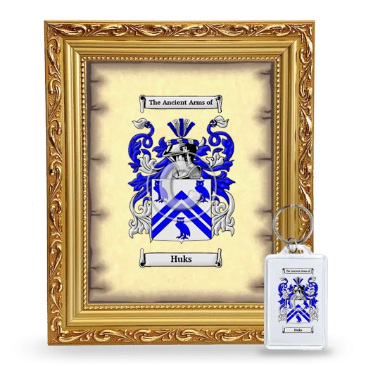 Huks Framed Coat of Arms and Keychain - Gold