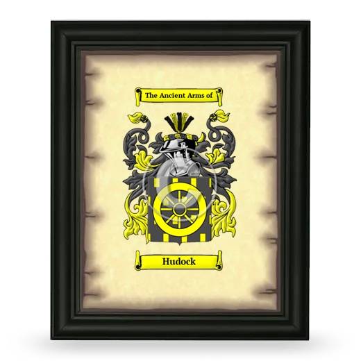 Hudock Coat of Arms Framed - Black