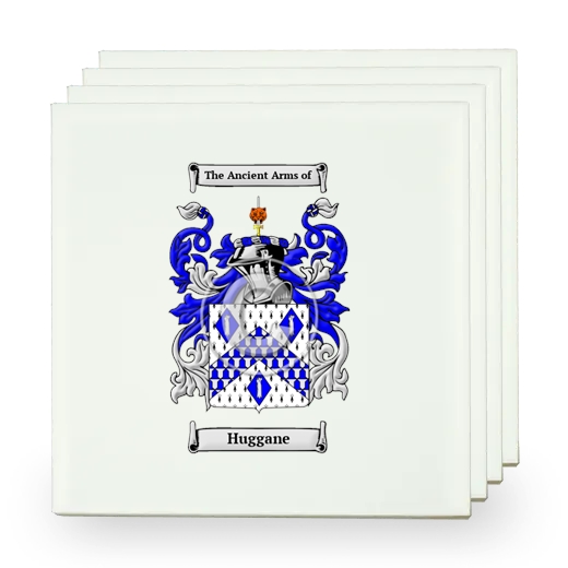 Huggane Set of Four Small Tiles with Coat of Arms