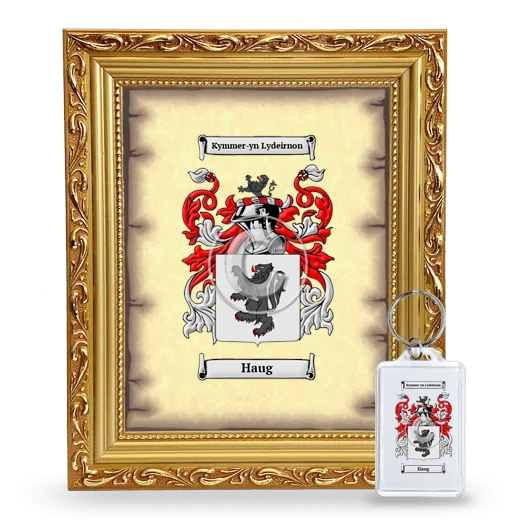 Haug Framed Coat of Arms and Keychain - Gold