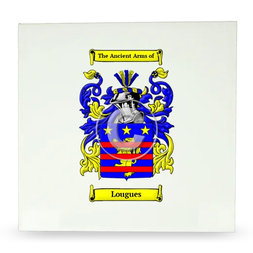 Lougues Large Ceramic Tile with Coat of Arms